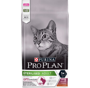 PURINA® PRO PLAN® STERILISED с OPTISAVOUR®, богата на Патица и Дроб - 1,5кг